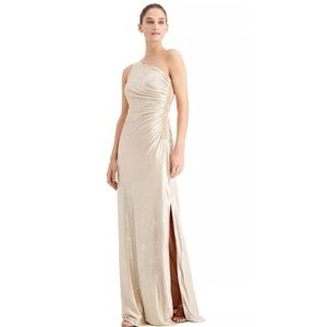 Calvin Klein One Shoulder Metallic Gown